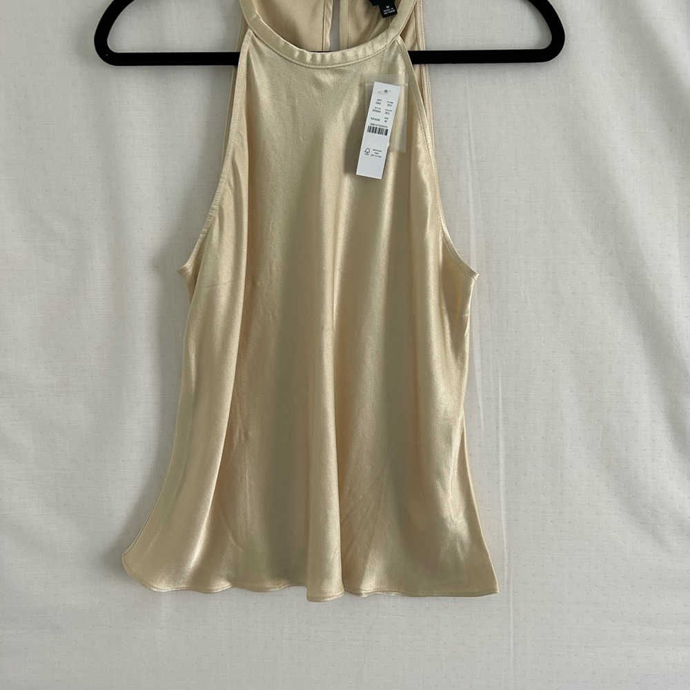 NWT, J Crew Collection Gold Halter Neck Top